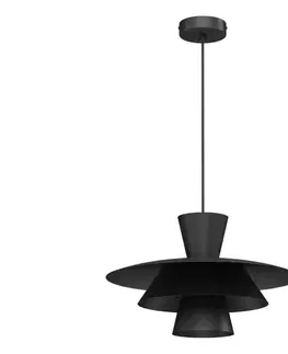 Svietidlá  Luster na lanku PLATO 1xE27/15W/230V čierna 4486
