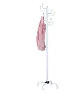 Nemý sluha Kovový vešiak biela lesklá, 182 cm