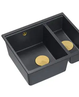 Kuchynské drezy Quadron Quadron - Granitový drez Logan 150 Black Metallic Meď HCQL5646U8-C1_U