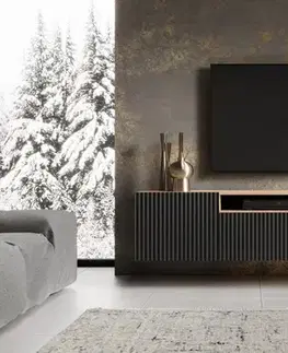 TV stolíky ArtAdrk TV stolík NOEMI závesný | dub artisan / čierna