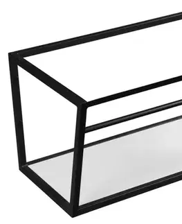 Kúpeľňový nábytok SAPHO - SKA konzola pod umývadlo 750x400x460, čierna mat, s bielou MDF policou SKA102