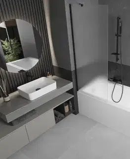 Sprchové dvere MEXEN/S - Next vaňová zástena FIX 70 x 150, dekor, čierna 895-070-000-00-30-70