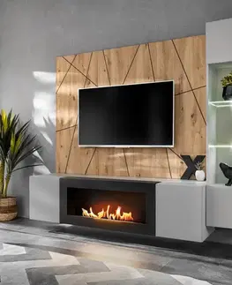 Obývacie steny Obývacia stena Xari Pgas Xr G-K Perla Gray/Artisan