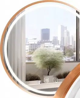 Kúpeľňové zrkadlá Tutumi - Zrkadlo LED 60cm meď kartáčovaná HOM-05491