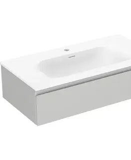 Kúpeľňový nábytok MEXEN/S - Orio kúpeľňová skrinka 90 cm s umývadlom Vela, 1 šuplík, šedá mat/biela mat 91A10-09023-1-BF62-W23M01