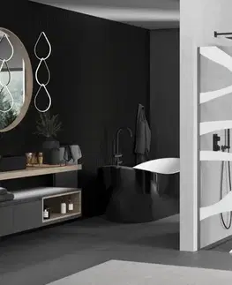 Sprchové dvere MEXEN/S - Kioto Sprchová zástena Walk-in 120 x 200, biely vzor 8 mm, grafit kartáčovaná 800-120-101-66-97