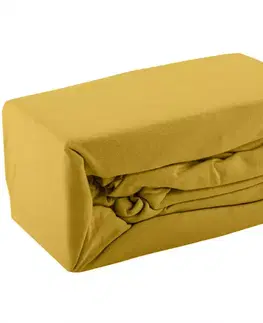 Bytový textil Prestieradlo jersey s gumkou 115GSM 200x220 žltá