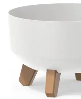 Kvetináče a truhlíky NABBI DGRL240L plastový kvetináč na nožičkách 23,5 cm biela