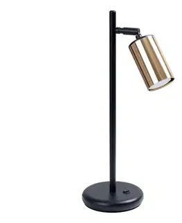 Lampy  SL.1389 - Stolná lampa WINX 1xGU10/10W/230V čierna/zlatá SL.1389