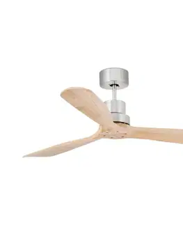 Ventilátory FARO Barcelona FARO 33373DC - Stropný látor LANTAU drevo/matný chróm pr. 132 cm + DO 33373DC