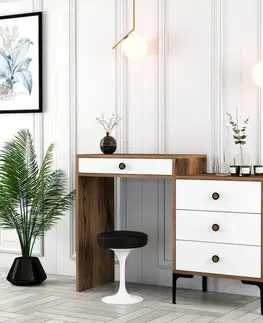 Toaletné Toaletný stolík Lizbon 551 - Walnut, White