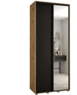 Šatníkové skrine Skriňa 45 Canaris 3 130 artisan/čierna/čierna