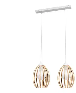 Svietidlá  Luster na lanku DALI 2xE27/15W/230V medená W-L 1355/2 WT+BR
