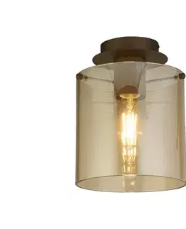 Svietidlá Searchlight 88911-1MO - Stropné svietidlo SWEDEN 1xE27/60W/230V pr.22 cm hnedé/dymové 88911-1MO