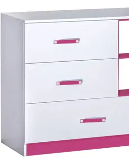 Komody do detskej izby Komoda NR-8 Trafiko 90 ružové