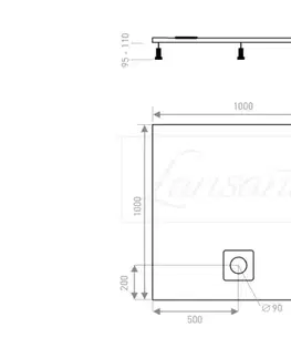 Vane Lansanit Sprchová vanička LUX 1000x1000 mm LANLUX100C