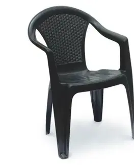 Záhradné stoličky a kreslá Kinekus Kreslo plastové KORA antracitové