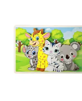 Puzzle Rappa Drevené puzzle zvieratká, 8 dielikov