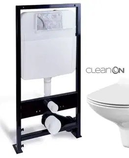 Závesné wc sety PRIM predstenový inštalačný systém bez tlačidla + WC CERSANIT CLEANON CARINA + SEDADLO PRIM_20/0026 X CA3