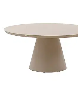 Stolčeky Hliníkový jedálenský stôl ARCADA ø 160 cm (béžová)