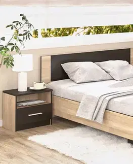 Manželské postele VALENTÍNA, manželská posteľ 160 sonoma/wenge