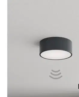 Svietidlá BRILAGI - Kúpeľňové stropné svietidlo so senzorom CLARE 1xE27/24W/230V pr. 20 cm antracit IP54 8590828125662