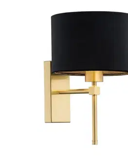 Svietidlá Argon 8050 - Nástenná lampa ABBANO 1xE27/15W/230V mosadz/čierna 8050