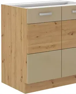 Kuchynské skrinky stojace Skrinka do kuchyne Artisan cappuccino lesk 80D 2F BB