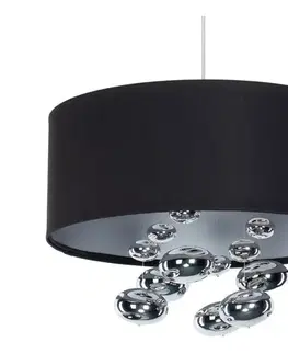 Svietidlá  Závesný luster na lane BUBBLE 1xE27/60W/230V, priemer 50 cm, čierny 01B-002-60