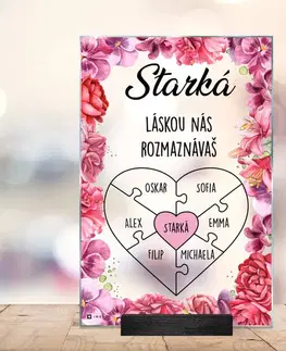 Tabuľky s venovaním (darčeky) Darček pre starkú - plaketa so srdcom