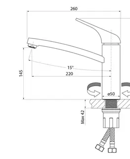 Kuchynské drezy SAPHO SAPHO - LISON stojanková drezová batéria, čierna mat MJ125B