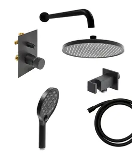 Sprchy a sprchové panely Sprchový systém SAT Evolution vrátane podomietkového telesa čierna matná SATBSEVO215CSET1 SATBSEVO215CSET1