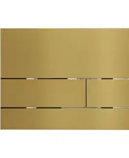 Záchody CERANO - Kompletní WC set Profi/Cronus Standard - bílá lesklá - WC tlačítko Line/Zlatá - pro zazdění - 59,3x38,4  CER-314374