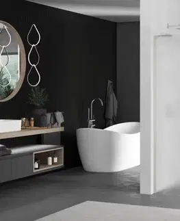 Sprchové dvere MEXEN/S - Kioto L Sprchová zástena WALK-IN 100 x 200, dekor, nikel kartáčovaná 800-100-103-97-30