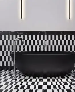 Vane OMNIRES - SHELL M+ voľne stojaca vaňa, 160 x 75 cm, s odpadom, čierna láva SHELLWWBLV