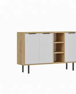 Komody Konzolový stolík Viyana - Sapphire Oak, White