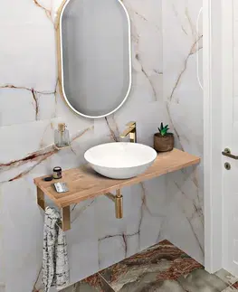 Kúpeľňový nábytok SAPHO - WOODY doska 1300x28x360, masív prírodný dub WD136-70