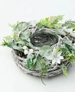 Svietniky Kinekus Svietnik vianočný 25x3 cm prútený