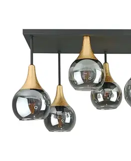 Svietidlá Keter Lighting Prisadený luster SOMA 6xE27/60W/230V čierna/zlatá/dymová čierna 2899
