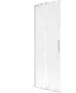 Sprchové dvere MEXEN/S - Velar L dvojkrídlová posuvná vaňová zástena 70 x 150, dekor, biela 896-070-003-31-20