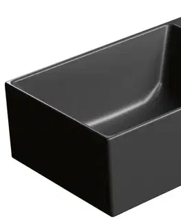 Umývadlá GSI - KUBE X keramické umývadlo 40x23cm, pravé/ľavé,  čierna mat 9484126