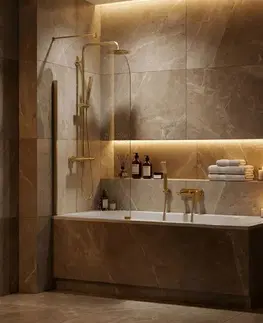Vaňové zásteny REA - Paraván vaňový Travis Gold Brush 80 REA-W0551