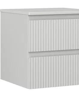 Kúpeľňový nábytok MEXEN/S - Rivel kúpeľňová skrinka pod umývadlo 50 cm s doskou, 2 zásuvky, reliéf, šedá mat 91A20-05047-2-BFFC62