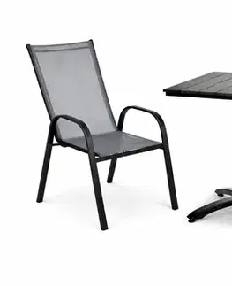 Zostavy nábytku do jedálne DAMARA záhradný set D2-R 2+1, čierna/sivá