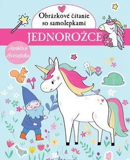 Nalepovačky, vystrihovačky, skladačky Jednorožce - Obrázkové čítanie so samolepkami