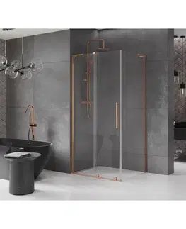 Sprchovacie kúty MEXEN/S - Velar L sprchovací kút, posuvné dvere 110 x 120, transparent, meď kartáčovaná 871-110-120-03-65