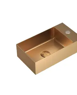 Umývadlá Závesné umývadlo vo farbe rosegold SAT Aurum 40x22 cm bez prepadu SATAUR4022BRG SATAUR4022BRG