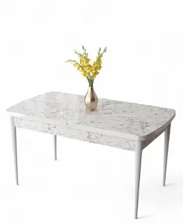 Jedálenské stoly Jedálenský stôl Zen - White Marble, White