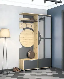 Predsieňové zostavy PHIONE predsieňová zostava, dub Artisan  / antracit