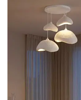 Svietidlá BRILAGI - Závesný luster WABI SABI na lanku 4xE27/40W/230V pr. 90 cm, biely 118OPV1115